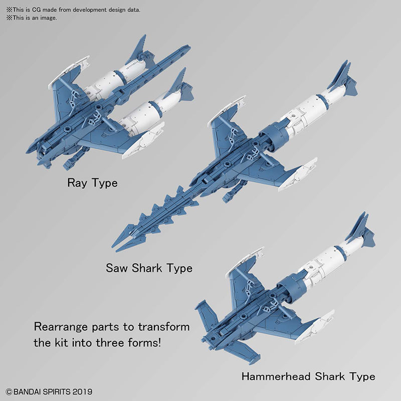 BANDAI - 30MM - Extended Armament Vehicle [Attack Submarine] Blue Gray EV-06