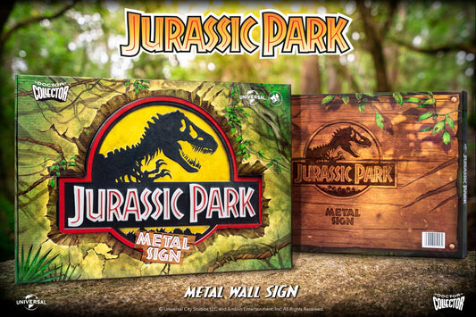 DOCTOR COLLECTOR - Jurassic Park Metal Sign Logo