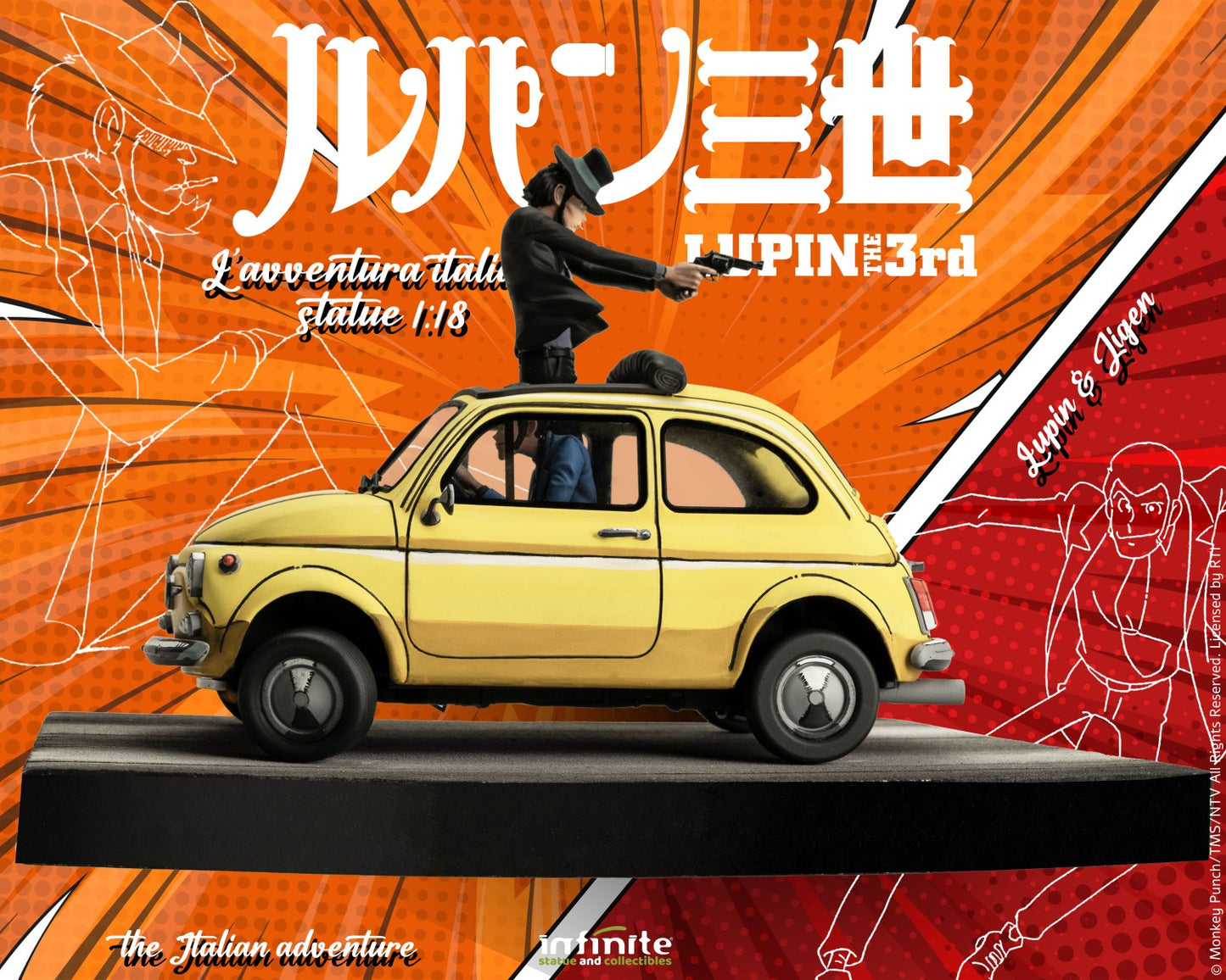 INFINITE STATUE - Lupin 3rd l'avventura italiana 1/18 statue – lupin & jigen