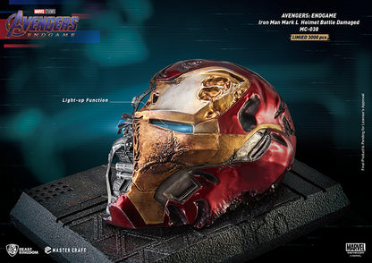 BEAST KINGDOM - Marvel - Avengers Endgame Master Craft Statue Iron Man Mark 50 Helmet Battle Damaged