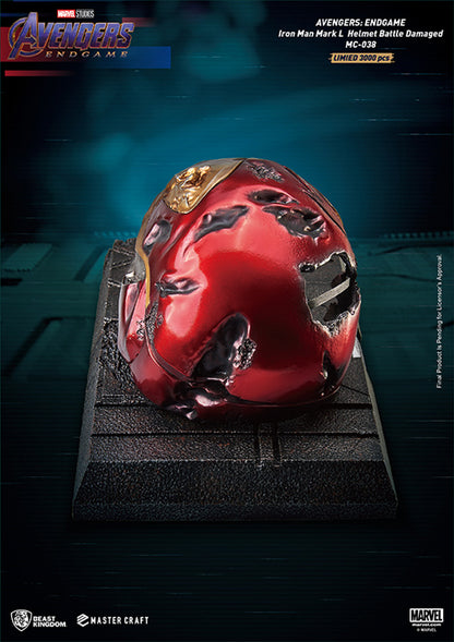 BEAST KINGDOM - Marvel - Avengers Endgame Master Craft Statue Iron Man Mark 50 Helmet Battle Damaged