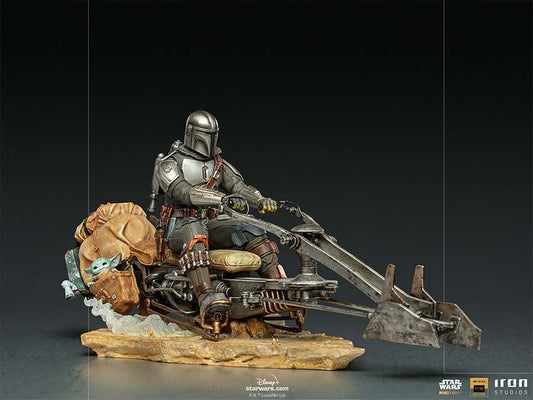 OFFERTA IRON STUDIOS - Mandalorian on speederbike 1/10