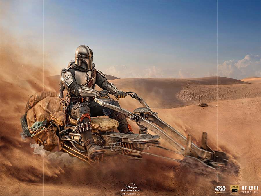 OFFERTA IRON STUDIOS - Mandalorian on speederbike 1/10