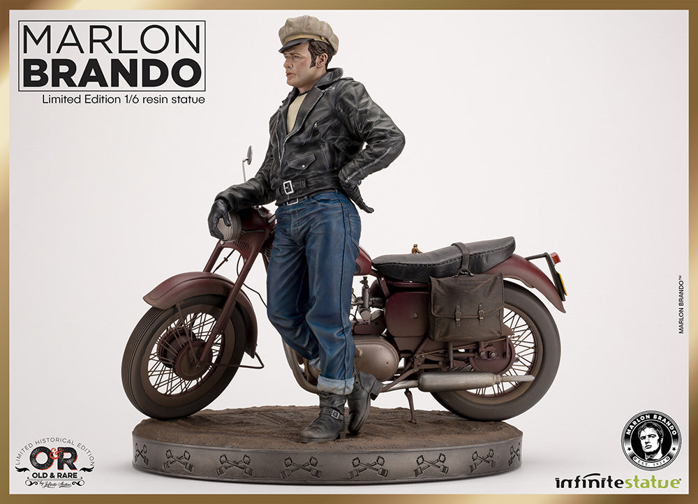 INFINITE STATUE - Marlon Brando with Bike Old & Rare 1:6 Resin