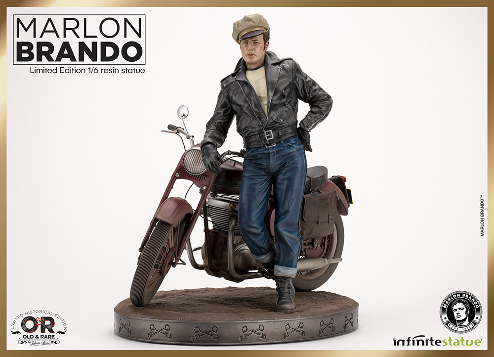 INFINITE STATUE - Marlon Brando with Bike Old & Rare 1:6 Resin