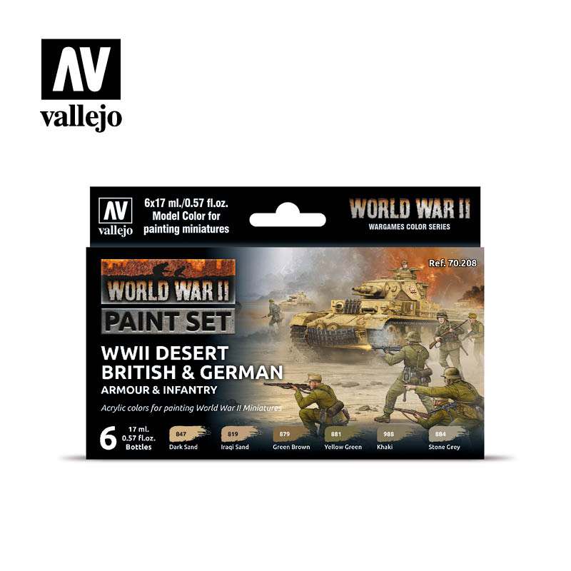 VALLEJO - Desert Brit German Arm Inf Clr Set 70208