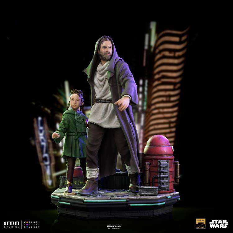 IRON STUDIOS - Sw Obi-Wan And Young Leia 1/10 DLX Statue