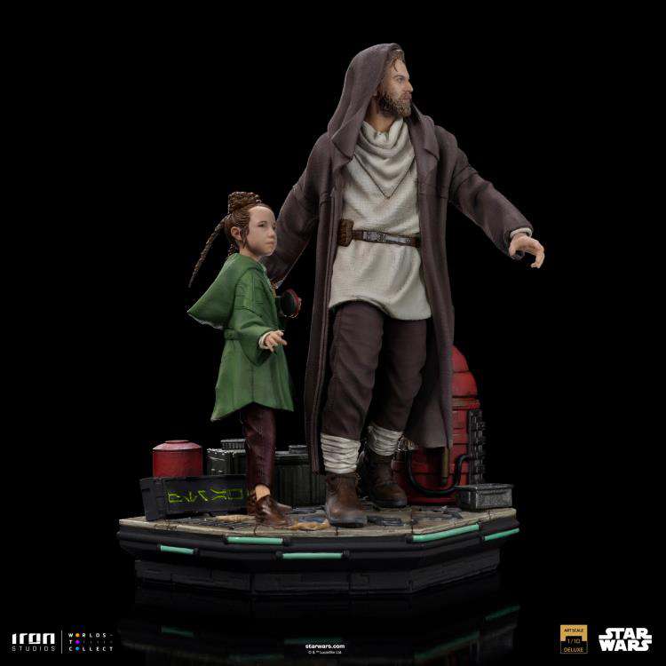 IRON STUDIOS - Sw Obi-Wan And Young Leia 1/10 DLX Statue