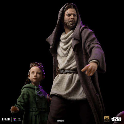 IRON STUDIOS - Sw Obi-Wan And Young Leia 1/10 DLX Statue