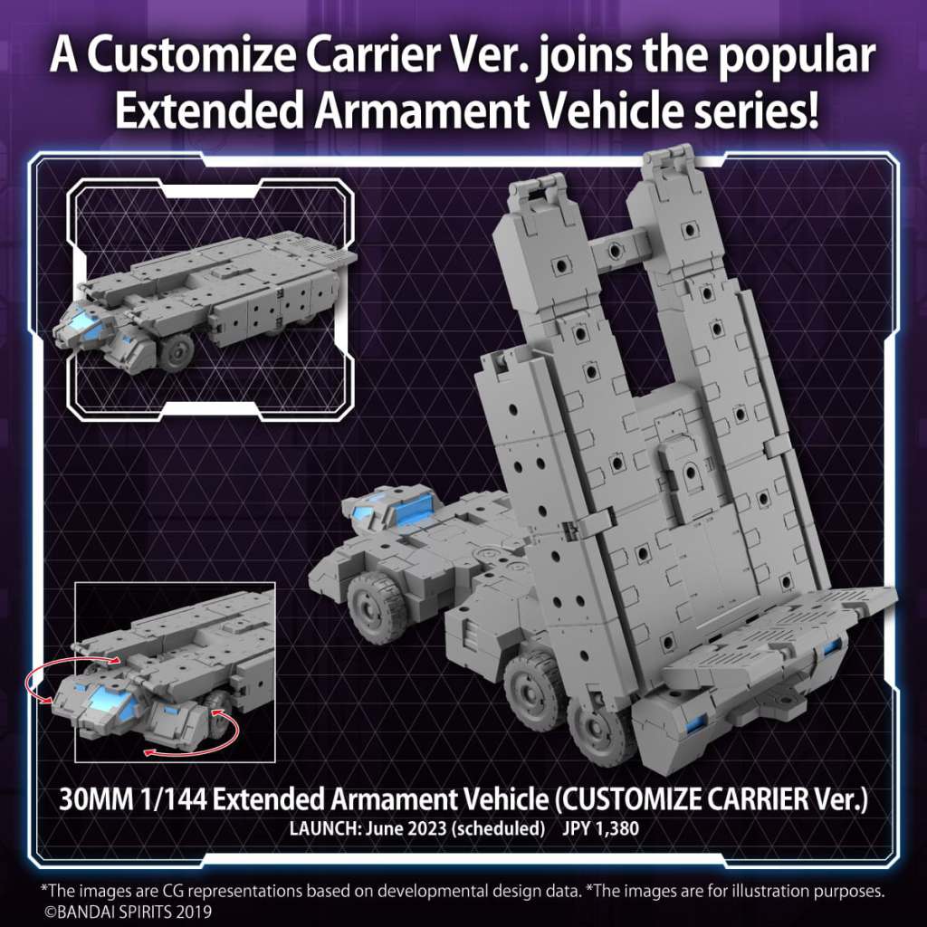 BANDAI MODEL KIT - 30MM -CUSTOMIZE CARRIER Ver Extended Armament Vehicle EV-13  1/144