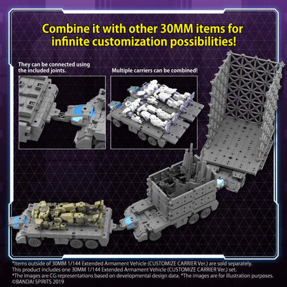 BANDAI MODEL KIT - 30MM -CUSTOMIZE CARRIER Ver Extended Armament Vehicle EV-13  1/144