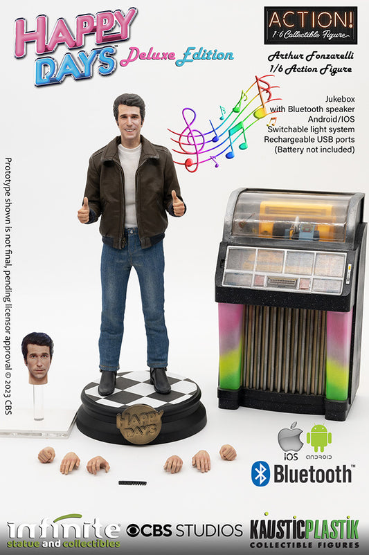 INFINITE STATUE - Fonzie Happy Days With juke-box 1:6 Action Doll DeLuxe