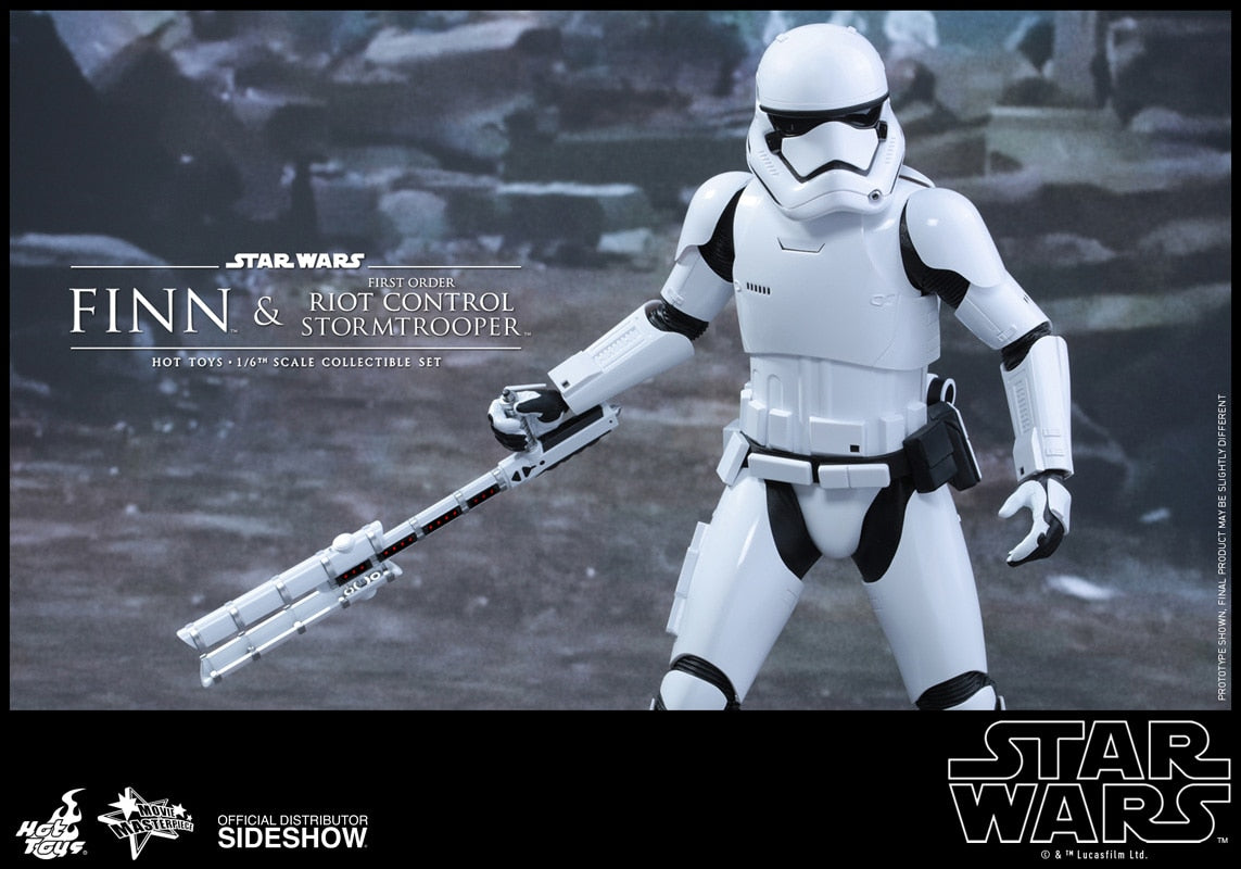 HOT TOYS - Star Wars - Episode VII The Force Awakens - Finn and First Order Riot Control Stormtrooper - Movie Masterpiece 1:6 Action Doll