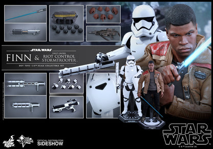 HOT TOYS - Star Wars - Episode VII The Force Awakens - Finn and First Order Riot Control Stormtrooper - Movie Masterpiece 1:6 Action Doll