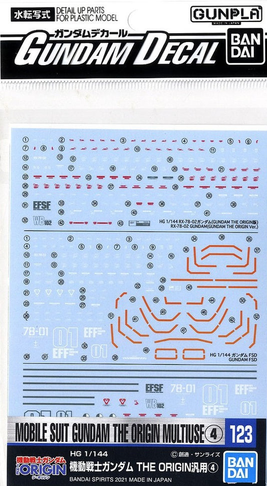 BANDAI - Gunpla - Gundam Decal - 1:23 Gundam Origin Multi 4