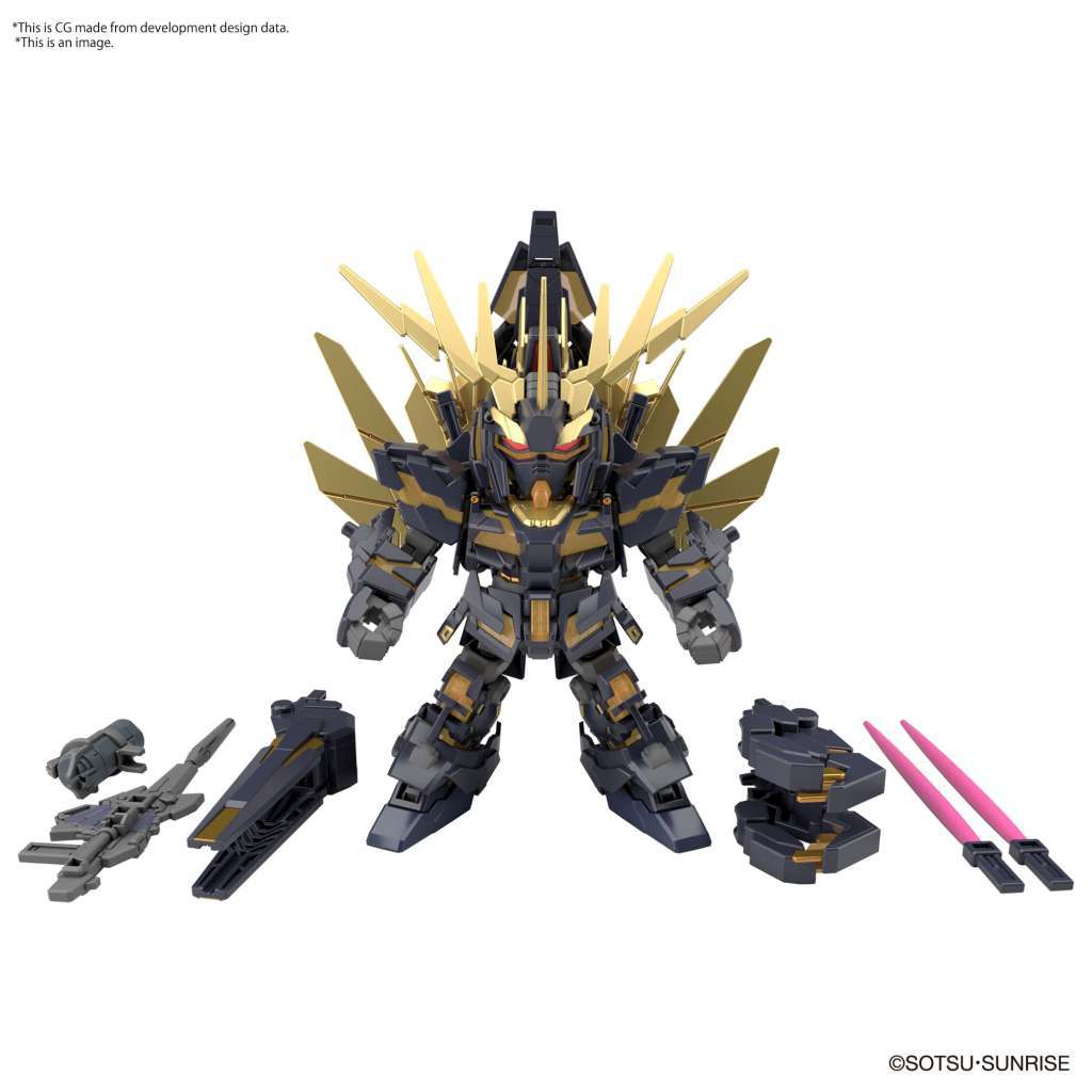 BANDAI - Gunpla - SD Cross Silhouette - Unicorn Gundam 02 Banshee Destroy Mode & Norn Parts #19