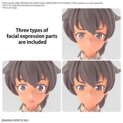 BANDAI - 30MS - Options Face Parts Facial Expression Set 6 Color C 1/144