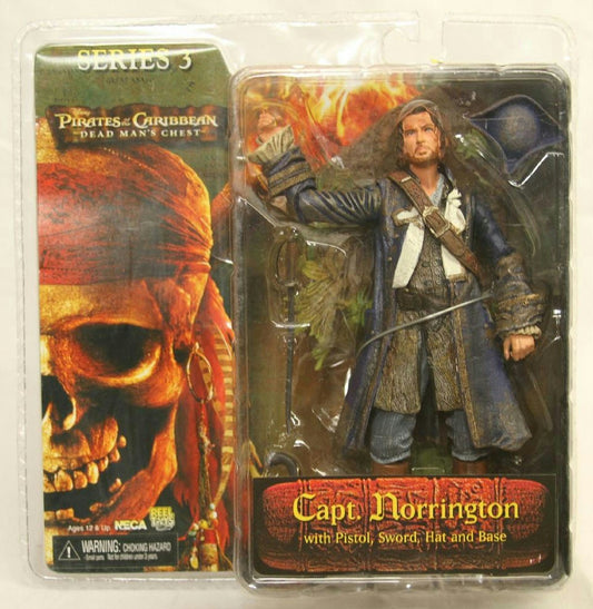 NECA - Pirates of The Carribean - Captain Norrington with Pistol, Sword, Hat & Base Series 3 Action Figure