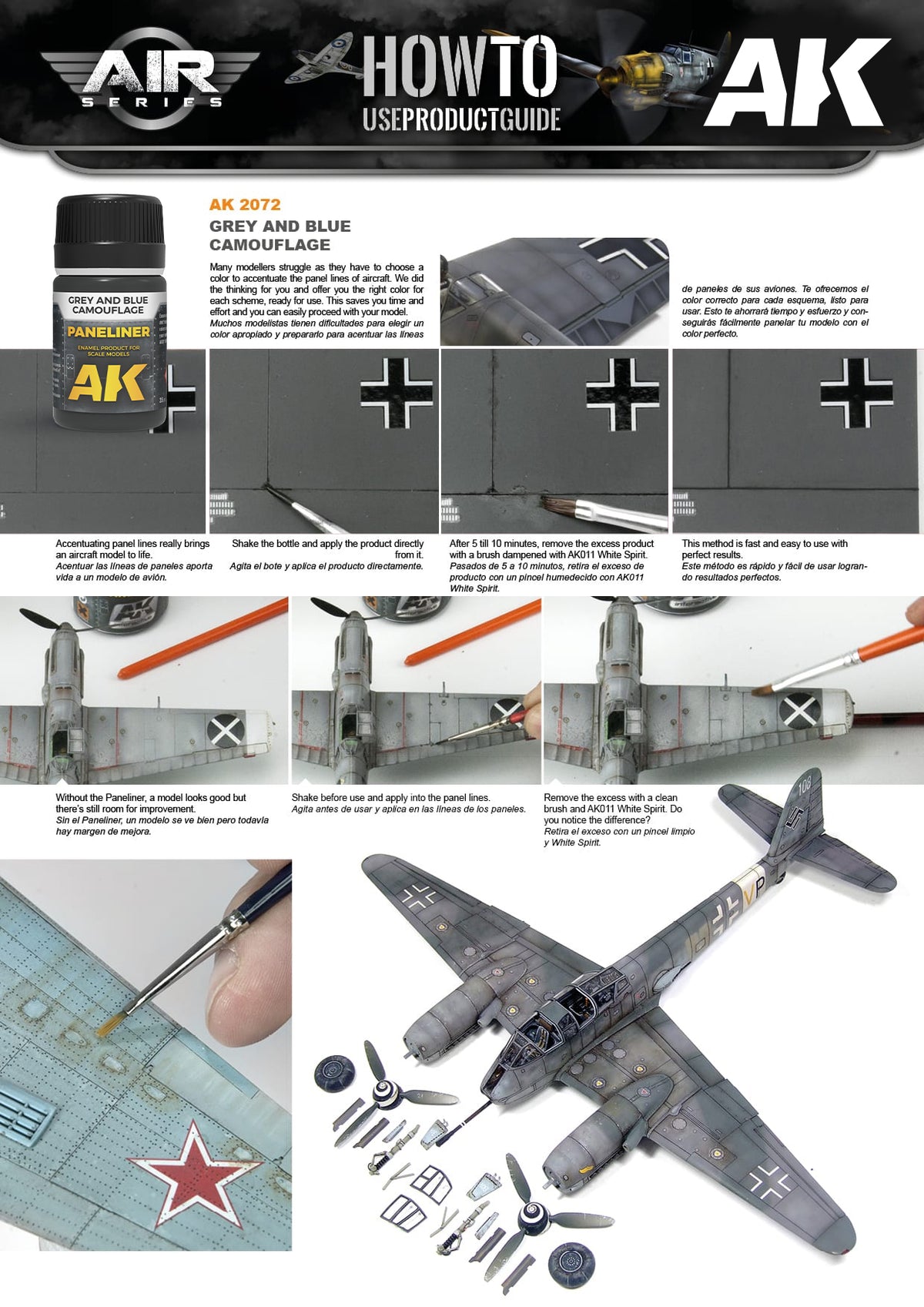 AK INTERACTIVE AK-2072 Paneliner for Grey And Blue Camouflage 35ml