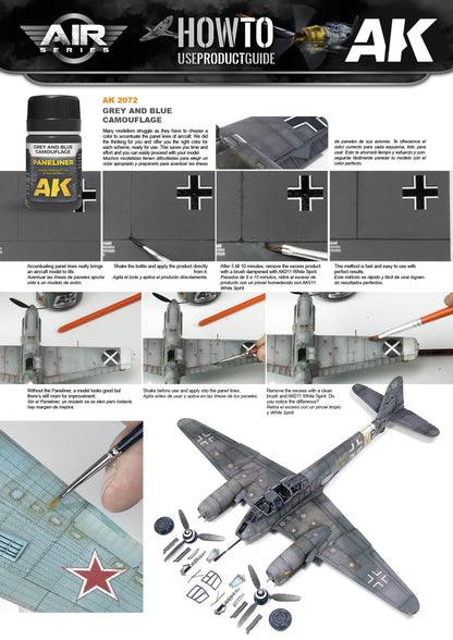 AK INTERACTIVE AK-2072 Paneliner for Grey And Blue Camouflage 35ml