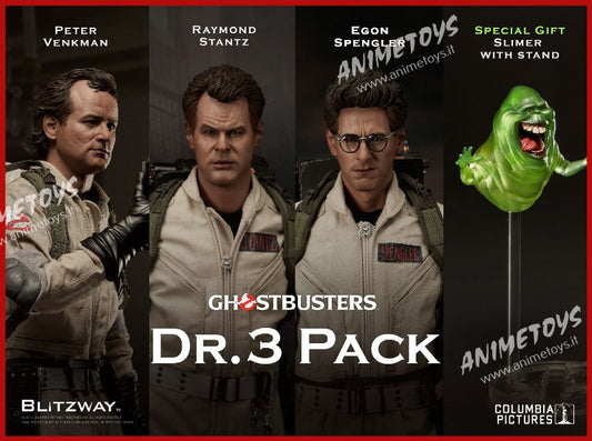 BLITZWAY - GHOSTBUSTERS - Dr. 3 Pack - Set of 3 - Premium 1:6 Scale Action Figures incl. Slimer