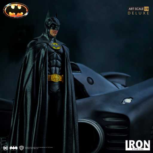 IRON STUDIO - Dc Comics - Batman & Batmobile DeLuxe Art Scale 1:10 - Batman (1989)