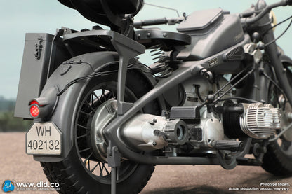 DID/3R -  1/6 WWII German Zündapp KS 750 Motorcycle with Sidecar Grey Version