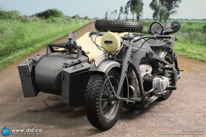 DID/3R -  1/6 WWII German Zündapp KS 750 Motorcycle with Sidecar Grey Version