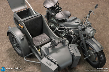 DID/3R -  1/6 WWII German Zündapp KS 750 Motorcycle with Sidecar Grey Version