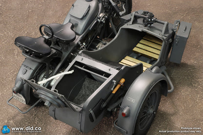 DID/3R -  1/6 WWII German Zündapp KS 750 Motorcycle with Sidecar Grey Version