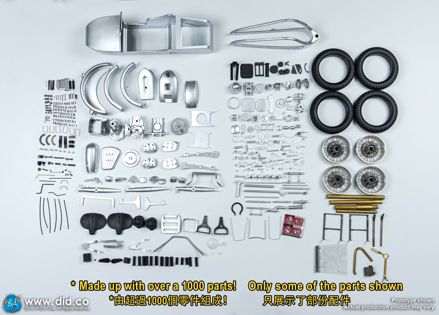 DID/3R -  1/6 WWII German Zündapp KS 750 Motorcycle with Sidecar Grey Version