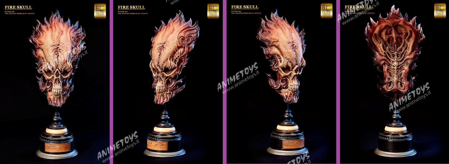 ECC ELITE CREATURE COLLECTIBLES - Fire Skull Statue