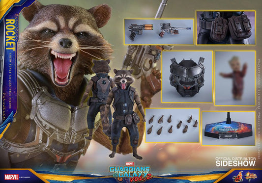 HOT TOYS - Marvel - Guardian of The Galaxy Vol. 2 - Rocket - Movie Masterpiece 1:6 Action Doll