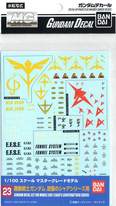 BANDAI - Gunpla - Decal - 1/100 Set Char's CounterAttack 23