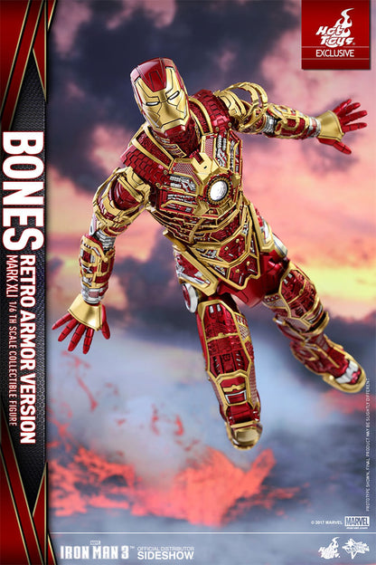 HOT TOYS - Marvel - Iron Man 3 - Iron Man Mark XLI - Bones (Retro Armor Ver) - Movie Masterpiece 1:6 Action Doll EXCLUSIVE