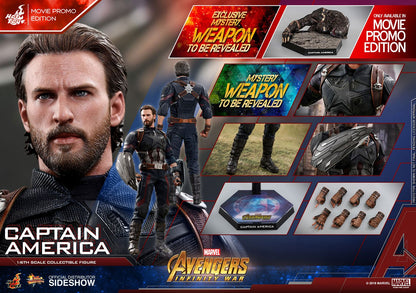 HOT TOYS - Marvel - Avengers Infinity War - Captain America Movie Promo Edition - Movie Masterpiece 1:6 Action Doll MMS480