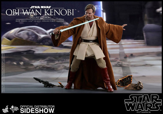 HOT TOYS - Star Wars - Episode III Revenge of The Sith - Obi-Wan Kenobi DeLuxe Ver - Movie Masterpiece 1:6 Action Doll