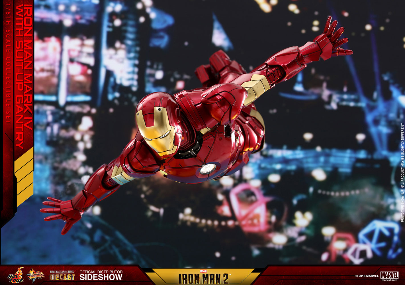 HOT TOYS - Marvel - Iron Man 2 - Suit-Up Gantry with Iron Man Mark IV - Die Cast Movie Masterpiece 1:6 Action Doll Limited Edition MMS160