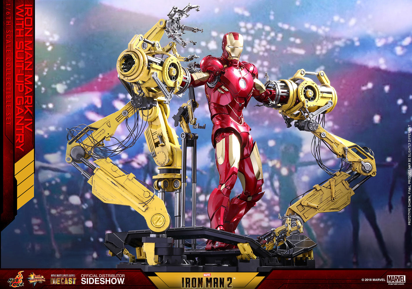 HOT TOYS - Marvel - Iron Man 2 - Suit-Up Gantry with Iron Man Mark IV - Die Cast Movie Masterpiece 1:6 Action Doll Limited Edition MMS160