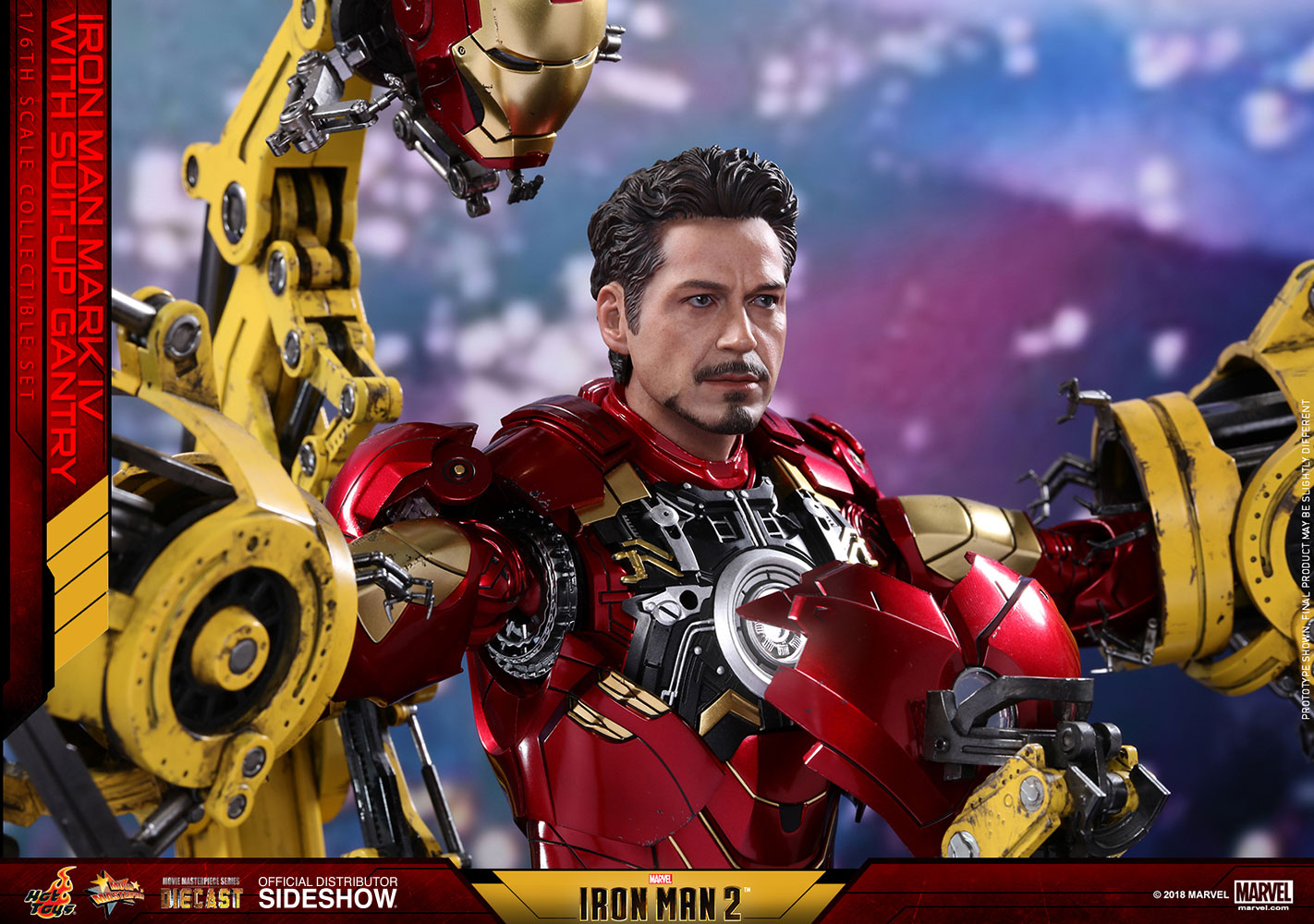 HOT TOYS - Marvel - Iron Man 2 - Suit-Up Gantry with Iron Man Mark IV - Die Cast Movie Masterpiece 1:6 Action Doll Limited Edition MMS160