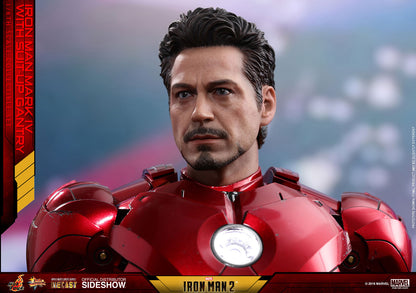 HOT TOYS - Marvel - Iron Man 2 - Suit-Up Gantry with Iron Man Mark IV - Die Cast Movie Masterpiece 1:6 Action Doll Limited Edition MMS160