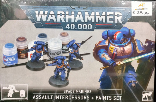 CITADEL - Warhammer 40.000 - Space Marines Assault Intercessor + Paints Set