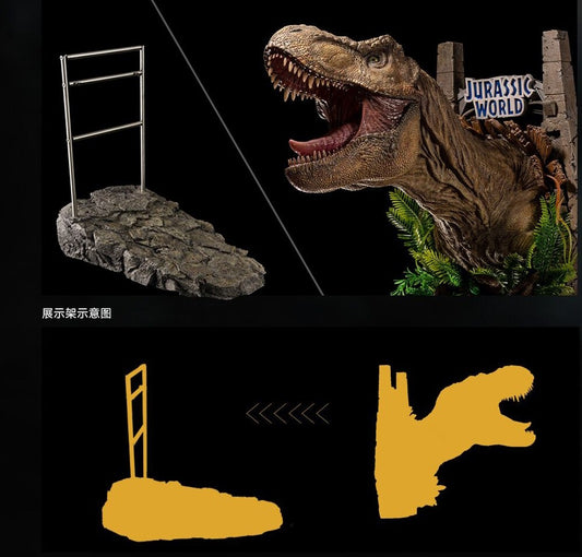 INFINITY STUDIO - Jurassic World Dominion: Tyrannosaurus Rex Wall Mounted Bust and Display Stand Set