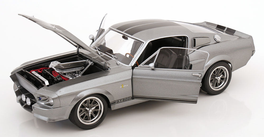 KK - FORD MUSTANG SHELBY GT500 ELEANOR 1967 GREY METALLIC & BLACK “GONE IN 60 SECONDS”  1/12