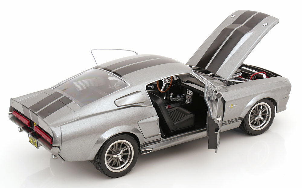 KK - FORD MUSTANG SHELBY GT500 ELEANOR 1967 GREY METALLIC & BLACK “GONE IN 60 SECONDS”  1/12
