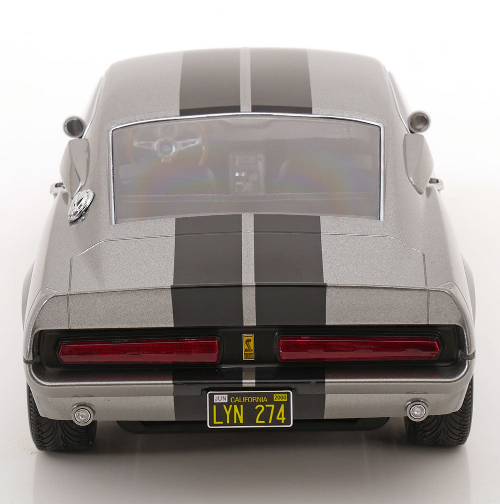 KK - FORD MUSTANG SHELBY GT500 ELEANOR 1967 GREY METALLIC & BLACK “GONE IN 60 SECONDS”  1/12
