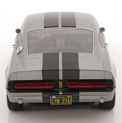 KK - FORD MUSTANG SHELBY GT500 ELEANOR 1967 GREY METALLIC & BLACK “GONE IN 60 SECONDS”  1/12