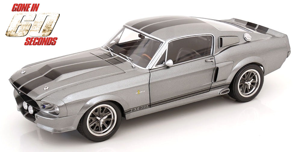 KK - FORD MUSTANG SHELBY GT500 ELEANOR 1967 GREY METALLIC & BLACK “GONE IN 60 SECONDS”  1/12