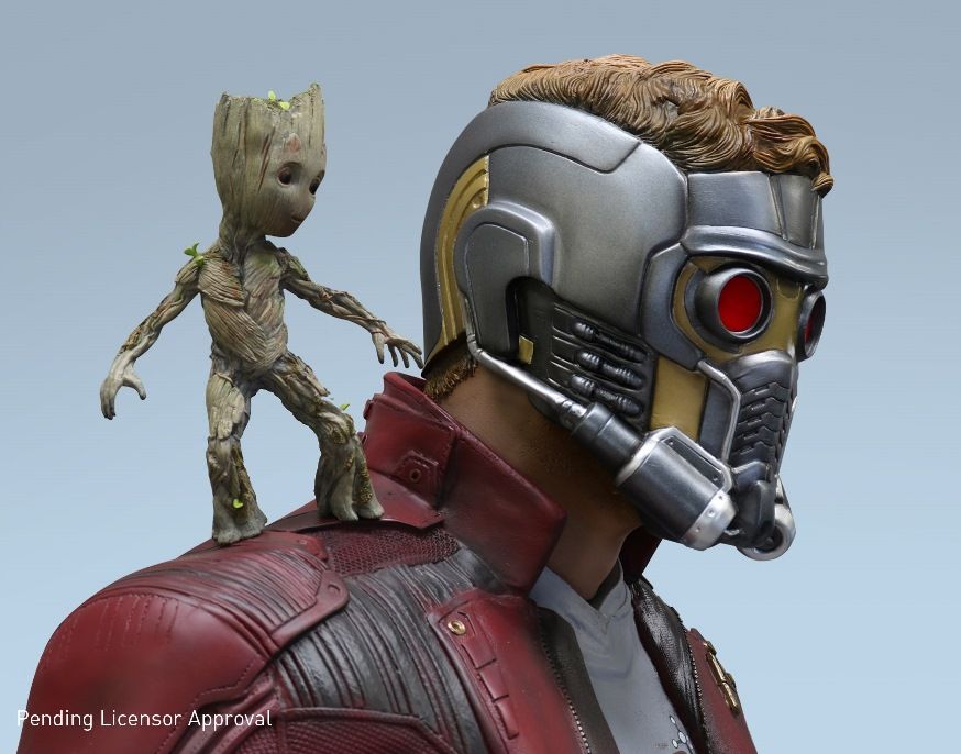 MUCKLE MANNEQUINS - Marvel - Guardians of The Galaxy 2 - Star-Lord with Baby Groot Statue