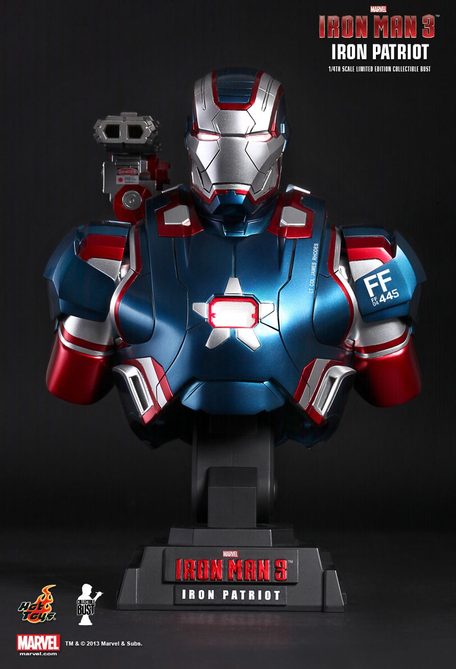 HOT TOYS - Marvel - Iron Man 3 - Iron Patriot - 1:4 Scale Bust
